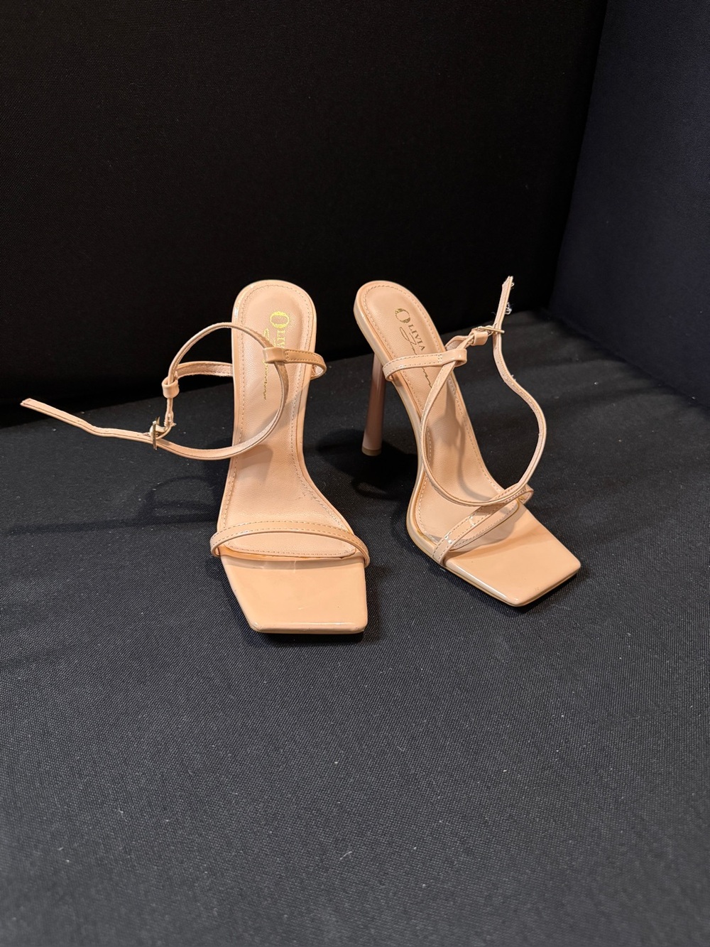Nude Strappy High Heel Sandals - Women
